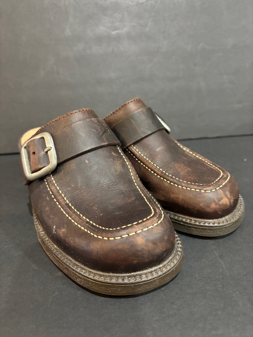 Vintage American Eagle Outfitters Leather Clogs Women’s Size 7 Made in Spain
